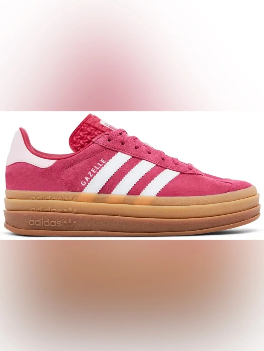 NWOT Adidas Gazelle Bold Platform Sneakers Pink White Gum Women’s Size 8.5
